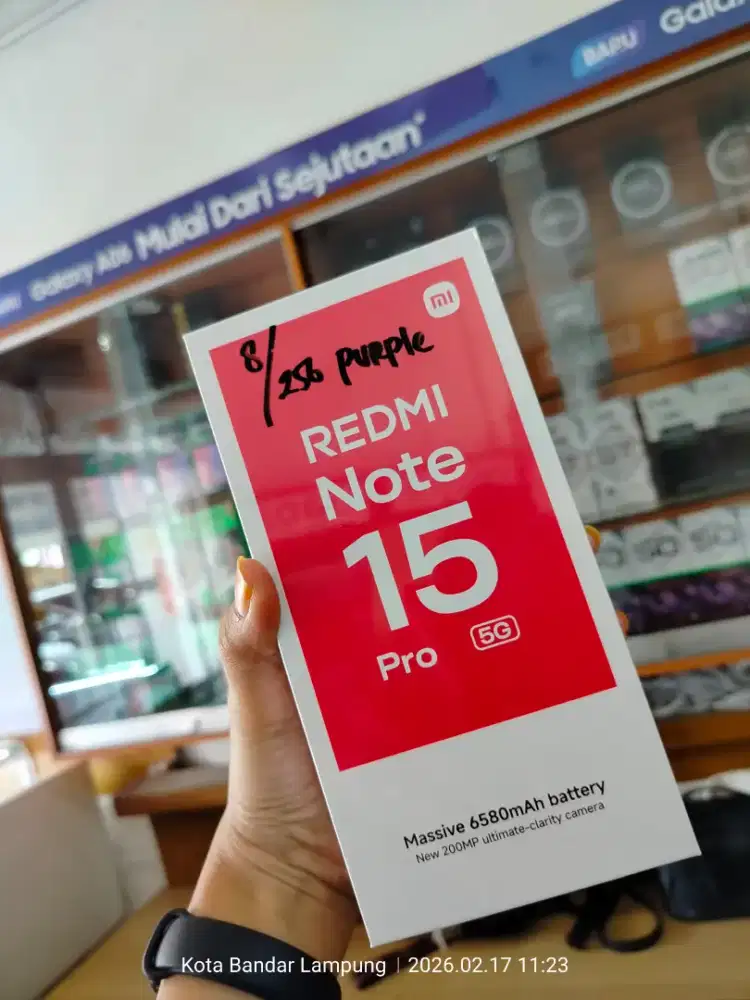 NEW SEGEL REDMI NOTE 15 PRO 5G RAM 8/256GB, BATERAI 6580MAH + 45W