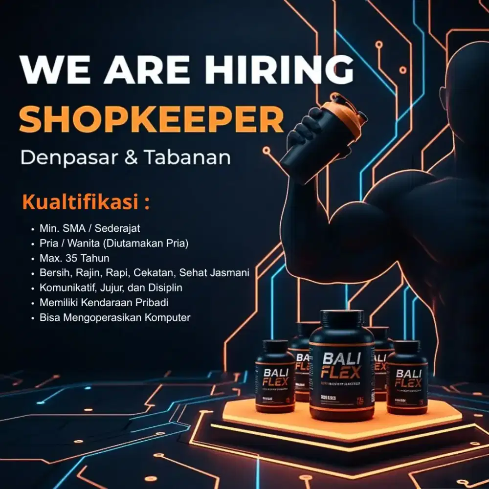 STAFF TOKO SUPPLEMENT (BALI) - Penempatan Denpasar & Tabanan