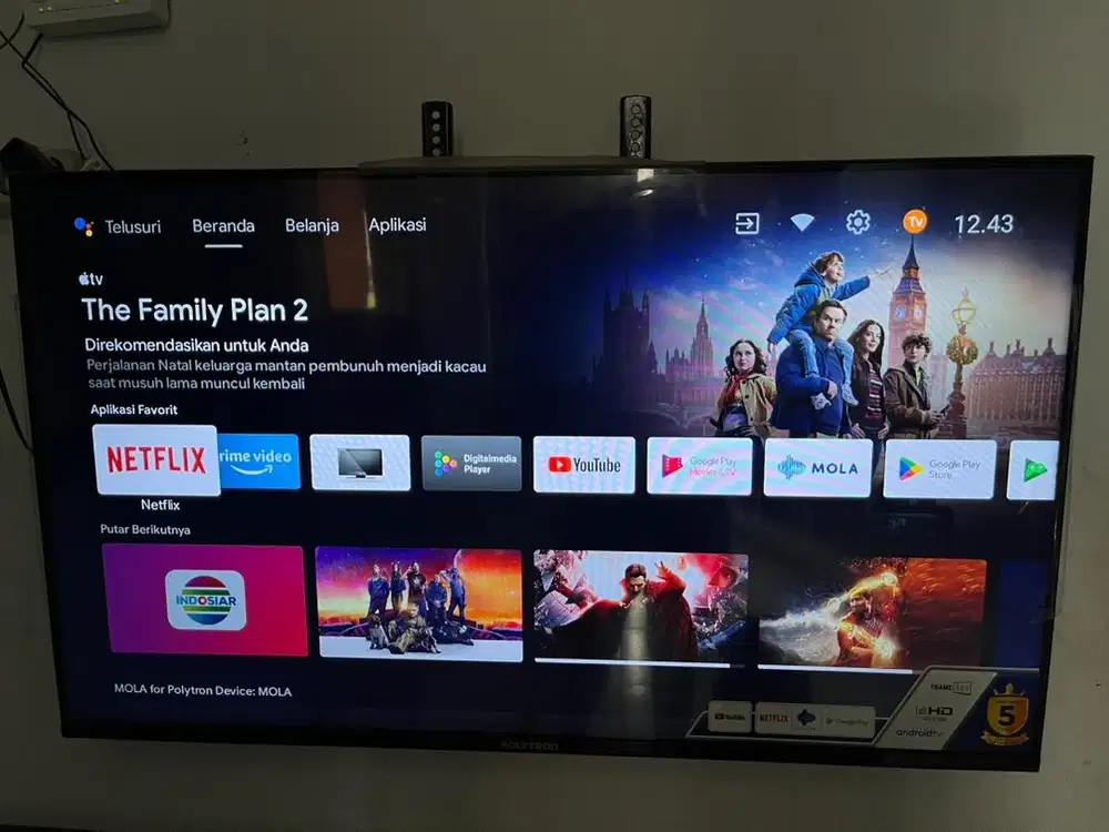 Smart Tv Polytron 43 in murah masih baru