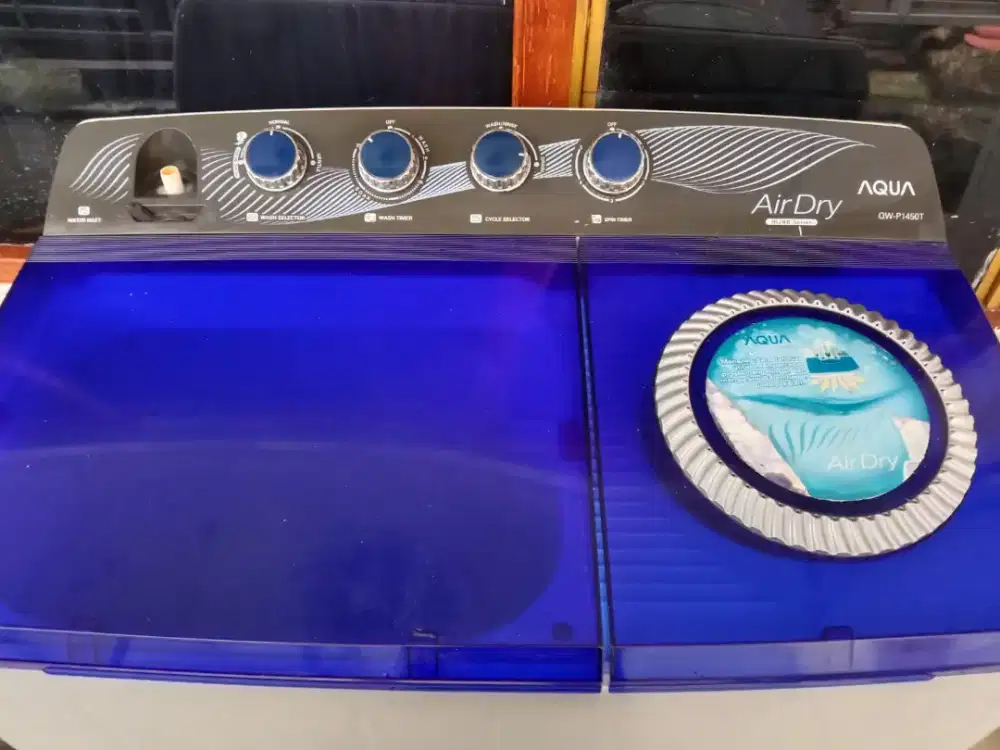 Jual Mesin Cuci Aqua 2 Tabung Type QW-1450T 14KG, orisinil, siap pakai