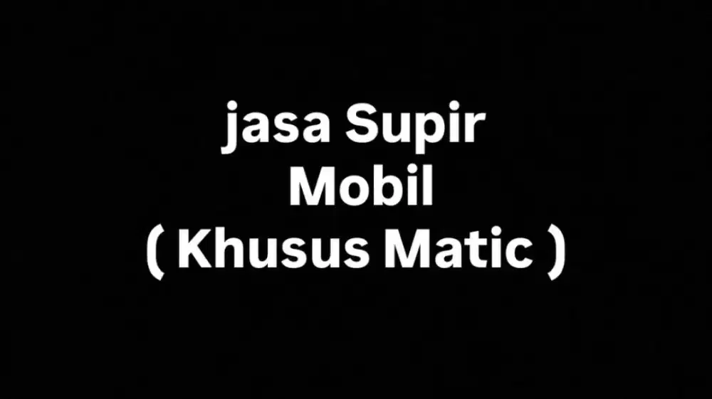 Jasa sopir freelance