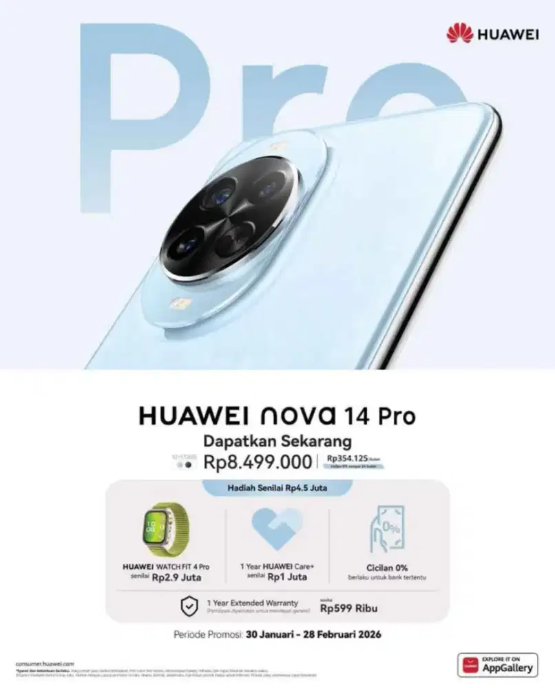 Huawei Nova 14 Pro Gratis Jam Tangan