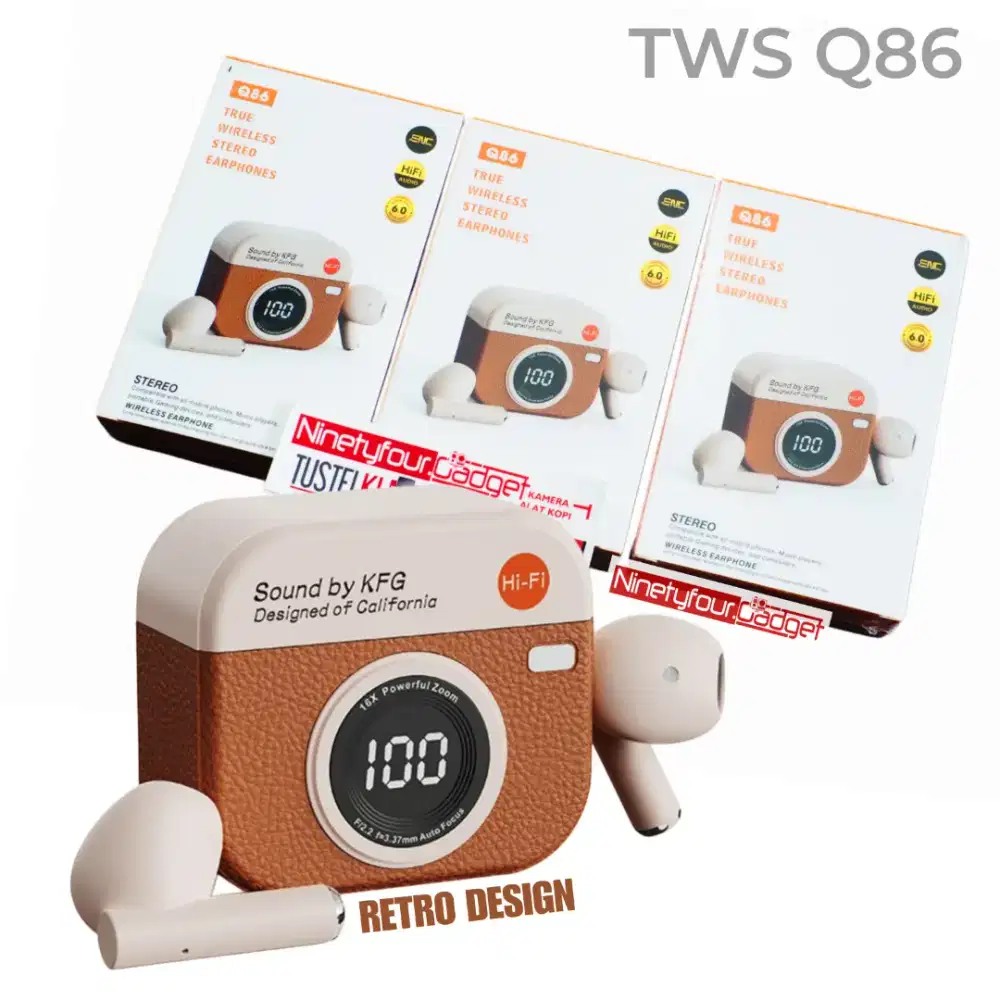 True Wireless Stereo Earphones TWS Q86 Retro Design
