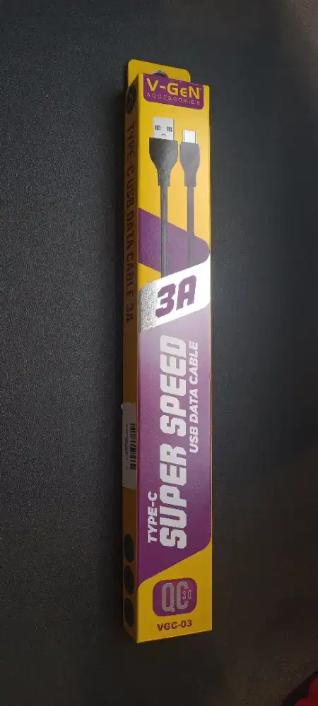 V-GeN VGC-03 Kabel Data UsbType C Fast Charging QC3.0 3A 1 Meter