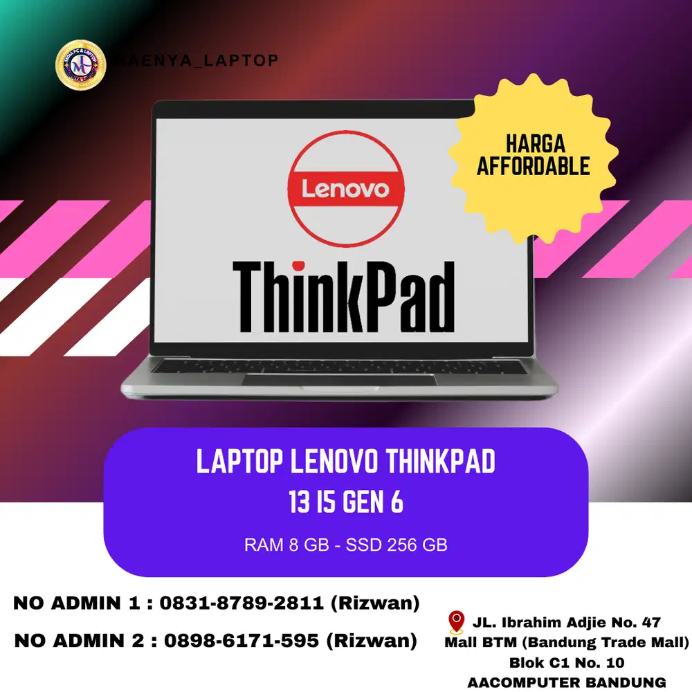 LAPTOP LENOVO THINKPAD 13 | I5 GEN 6 | RAM 8GB | SSD 256GB