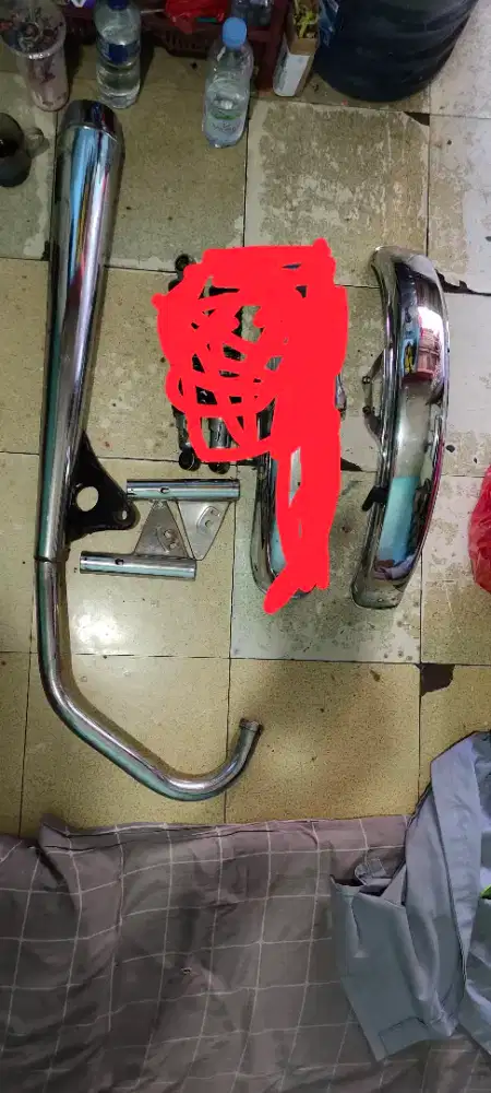 spakbor knalpot kupingan lampu gl 100 original