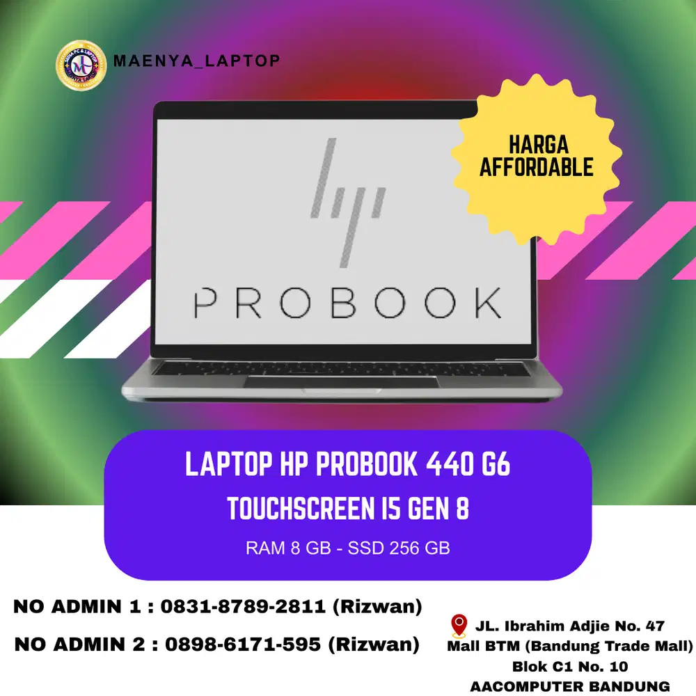 LAPTOP HP PROBOOK 440 G6 TOUCHSCREEN | I5 GEN 8 | RAM 16GB | SSD 256GB