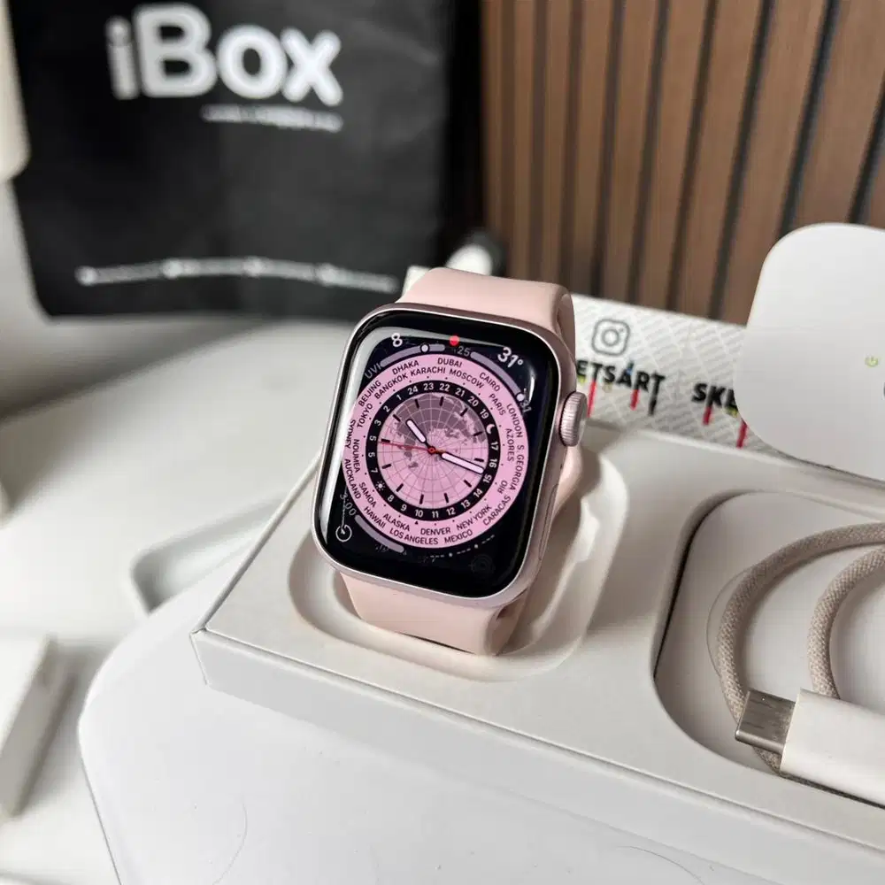 Apple Watch Series 9 41mm Pink iBox iwatch Battery Health 99%