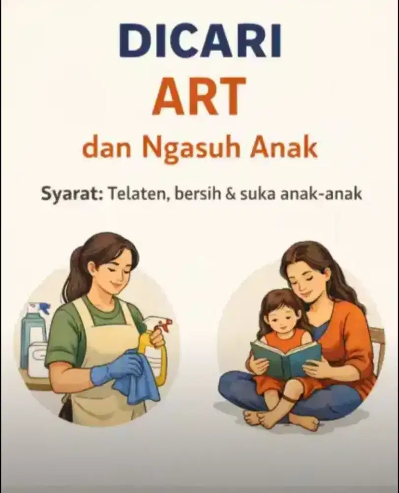 Dicari ART dan Momong anak