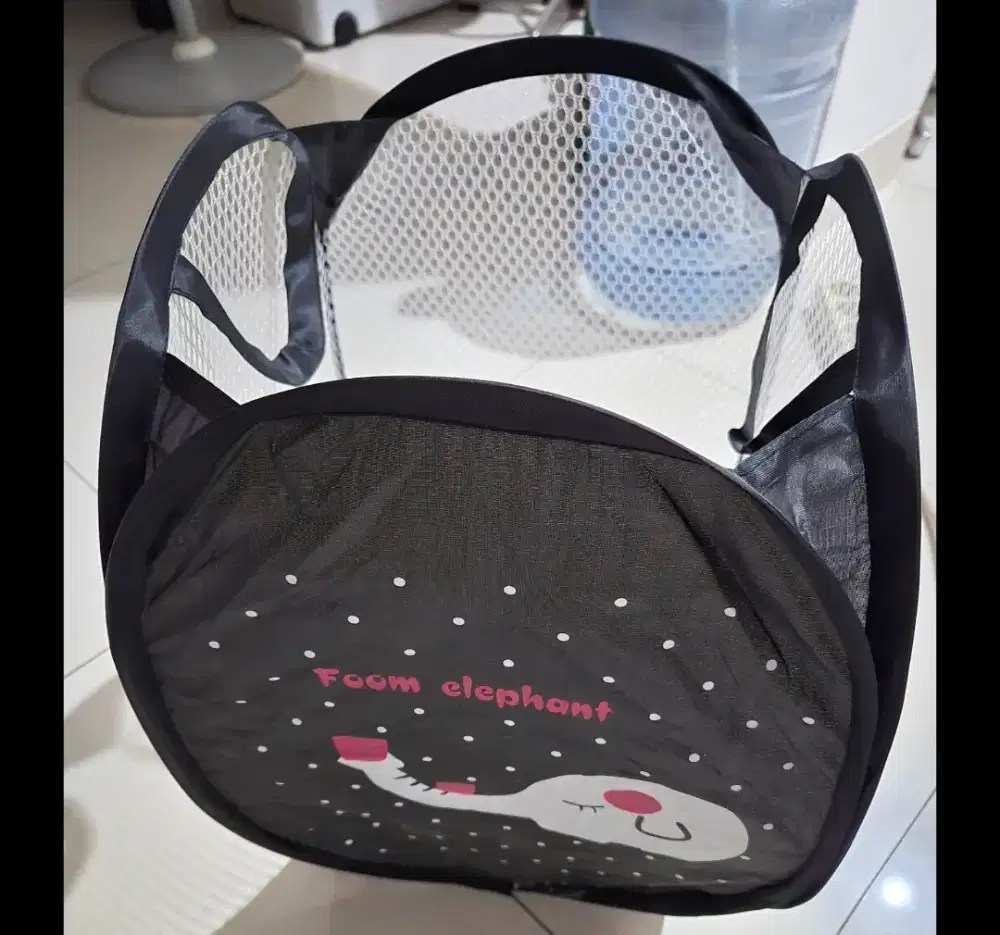 Jual murah keranjang baju foom elephant karakter lipat serbaguna asli