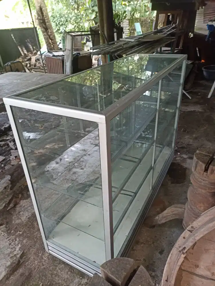etalase 1.5m bekas kaca tebal 5mm