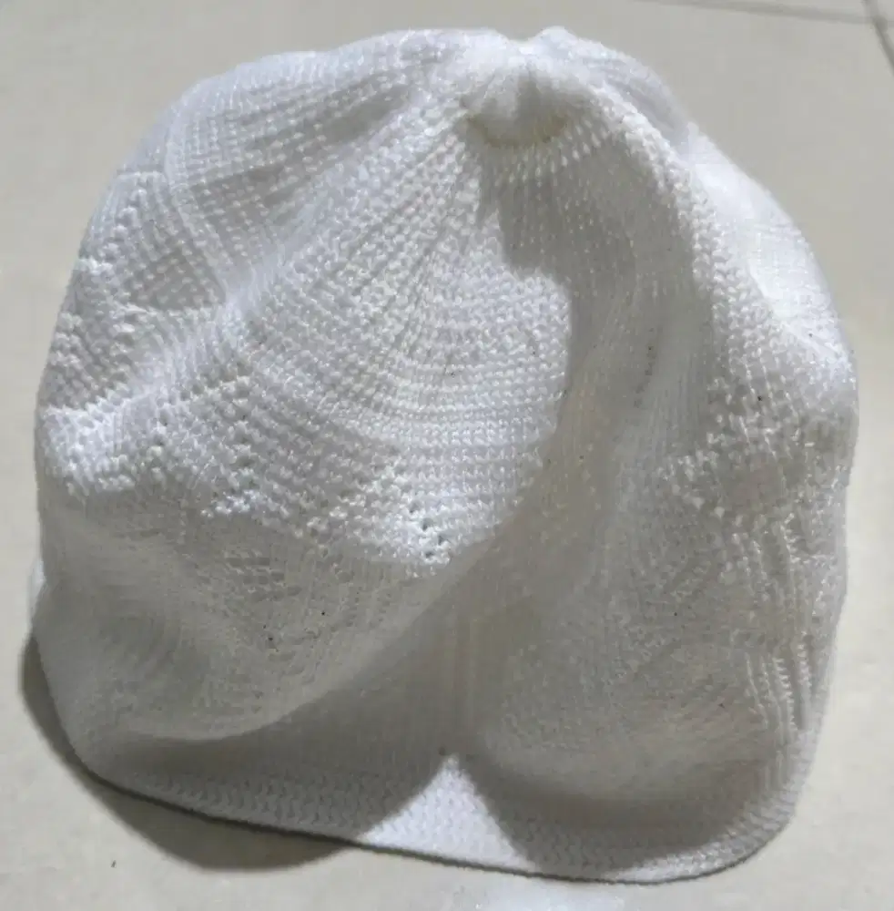 Koleksi simpanan jual nih peci kopiah topi rajut putihnya asli ori
