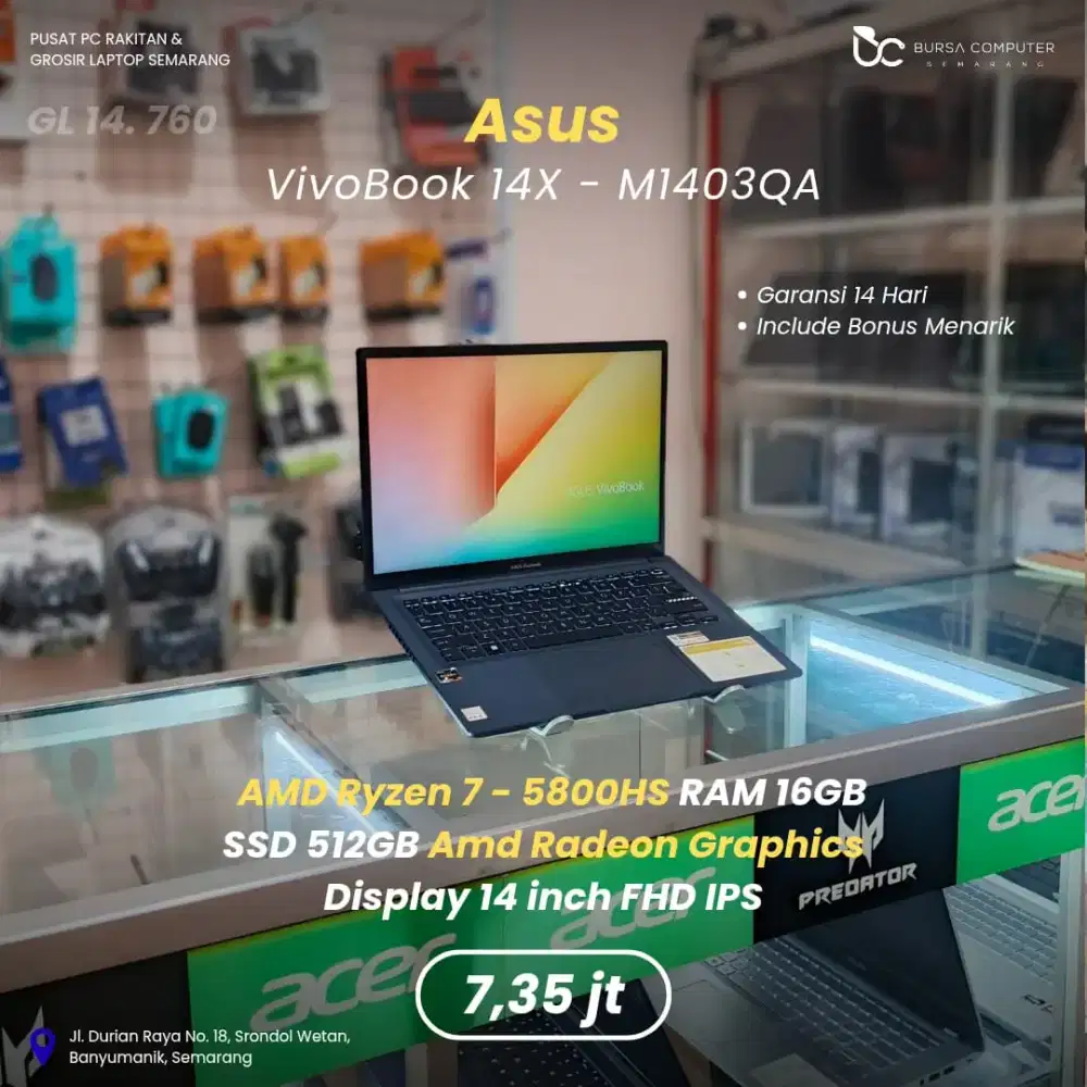 ASUS Vivobook 14X-M1403QA | Ryzen 7 5800HS 16GB 512GB