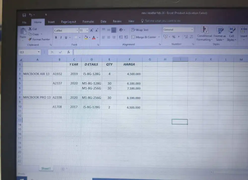 RESELLER ONLY MACBOOK AIR MACBOOK PRO M1 UNIT ONLY