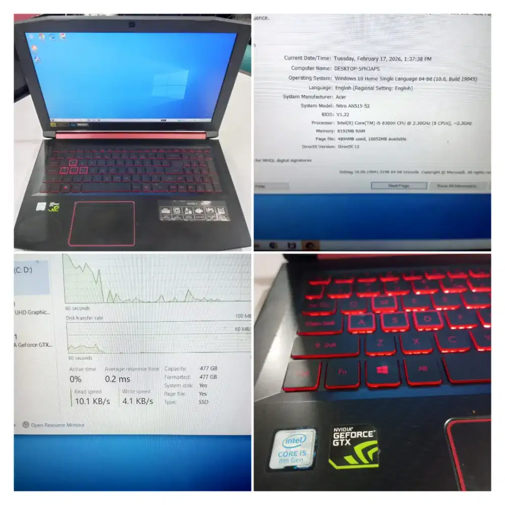 DI JUAL CEPAT MURAH LAPTOP GAMING ACER PREDATOR CORE i5