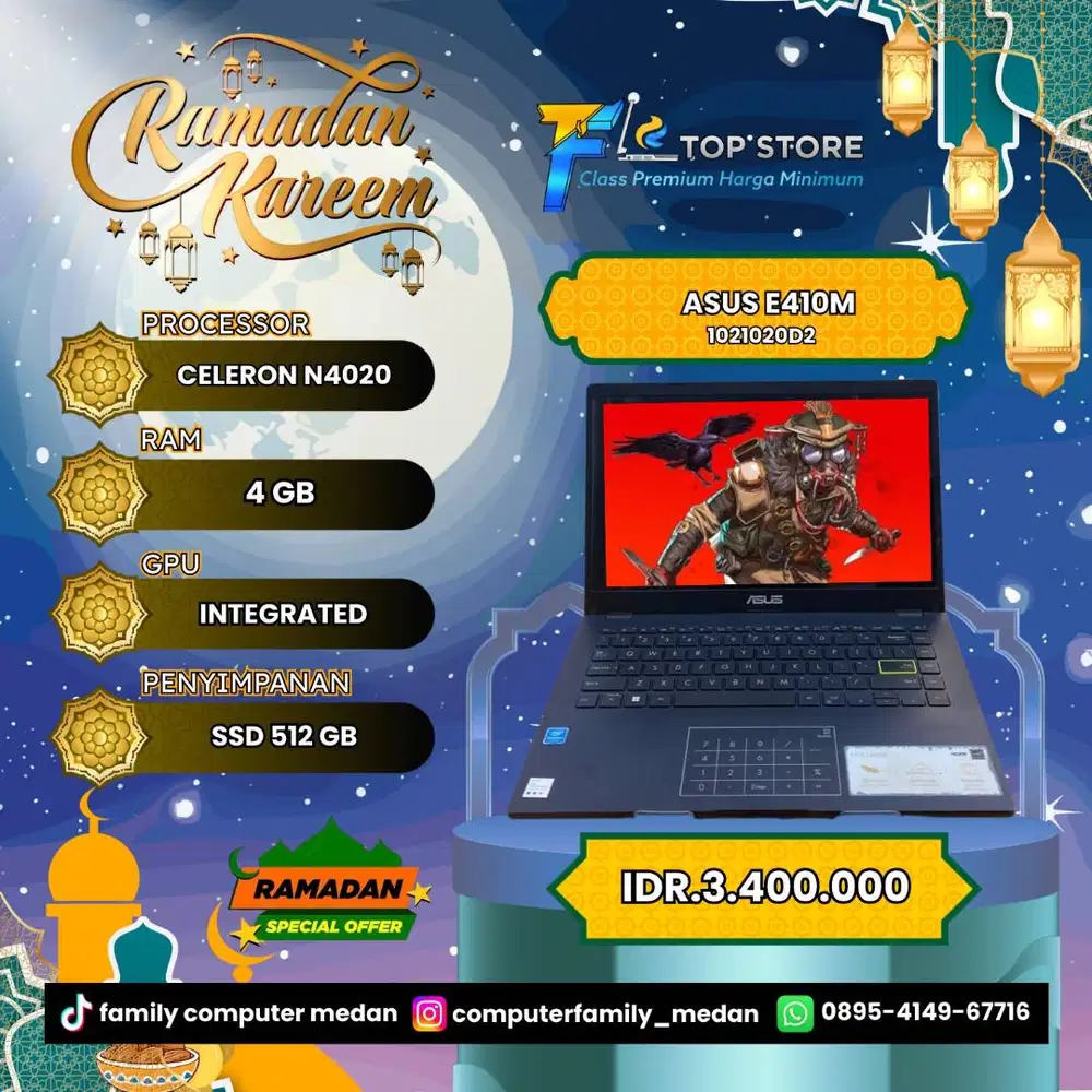 ASUS E410M CELERON N4020 RAM 4/512GB