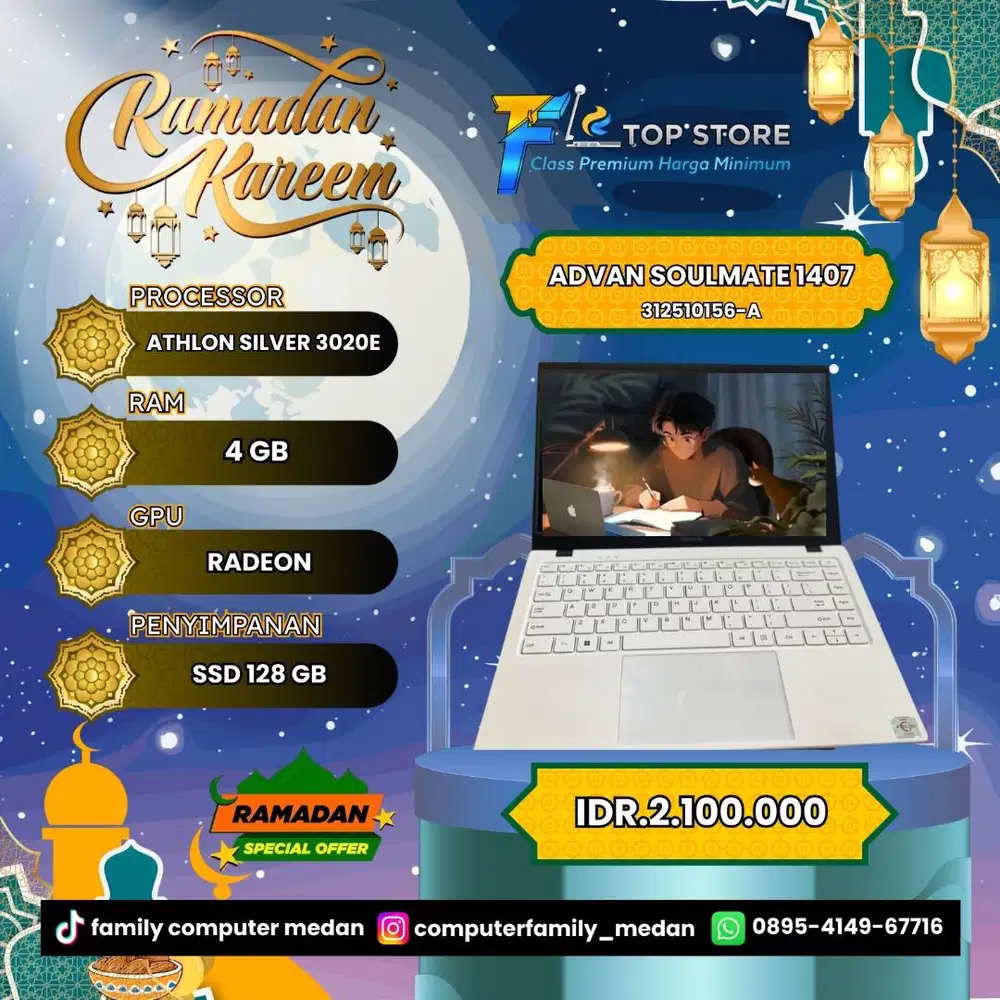 ADVAN SOULMATE 1407 AMD ATHLON SILVER 3020E SSD 128/4GB