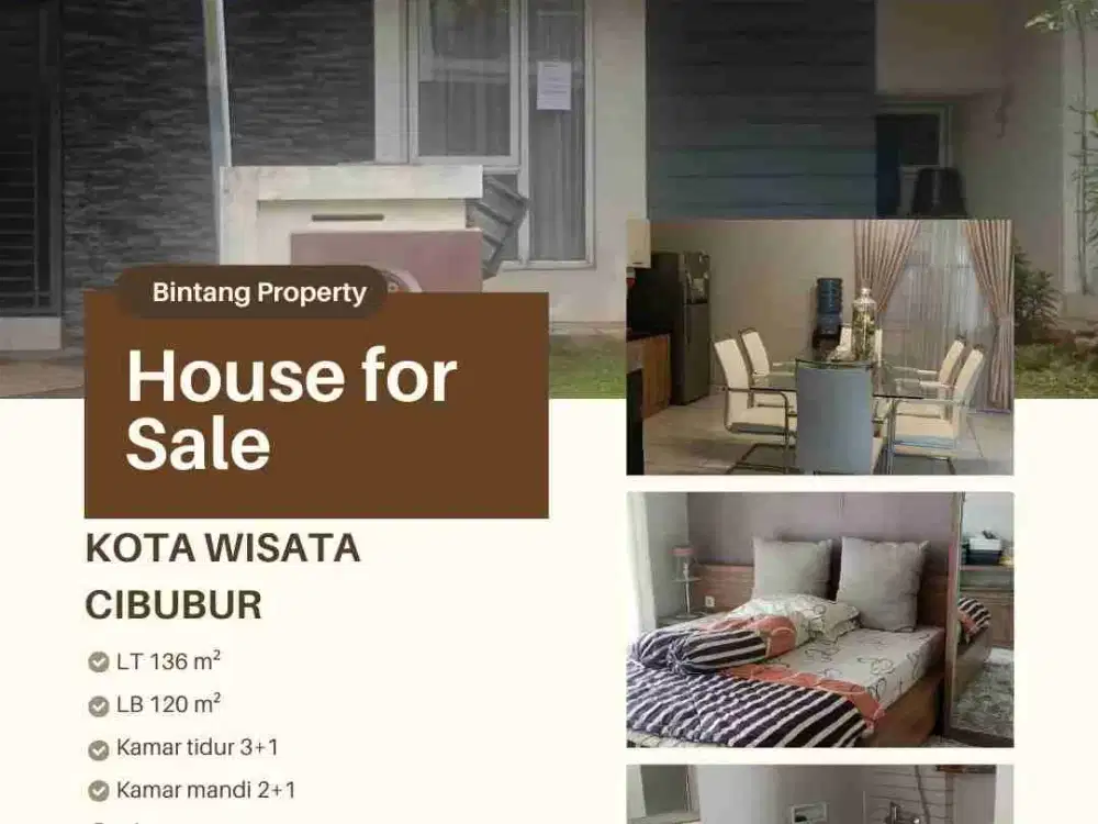 Dijual rumah cantik di Kota Wisata Cibubur