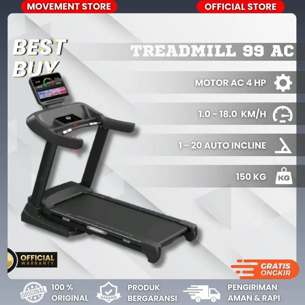 Jual Alat Fitness Gym Treadmill Electrik TL99AC Komersil Premium