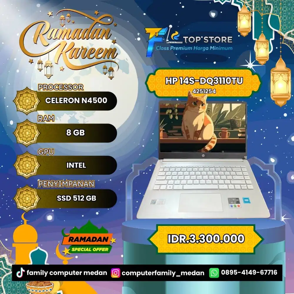 HP 14S-DQ3110TU CELERON N4500 SSD 512/8GB