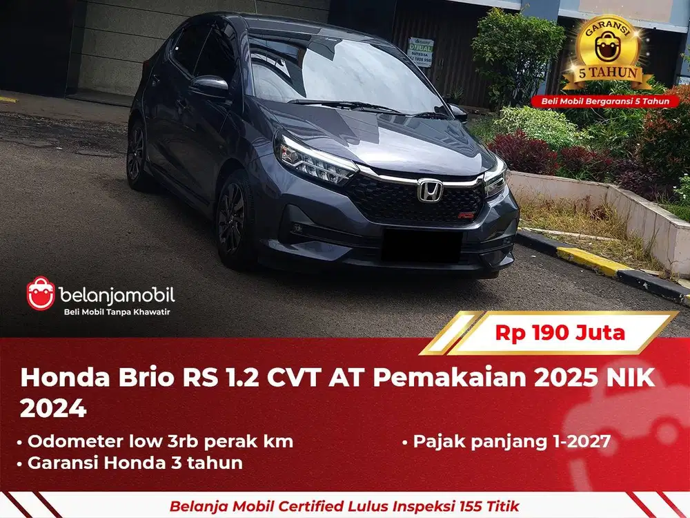 [ LOW KM 3RB ] Honda Brio RS 1.2 CVT AT 2024 2025