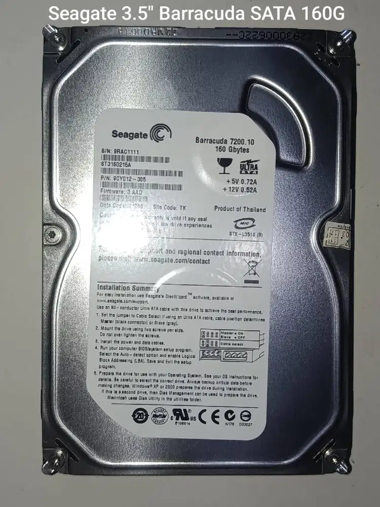 Jual borongan 18 buah harddisk IDE dan SATA