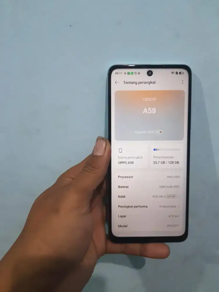 Oppo a58 ram 8+8/128