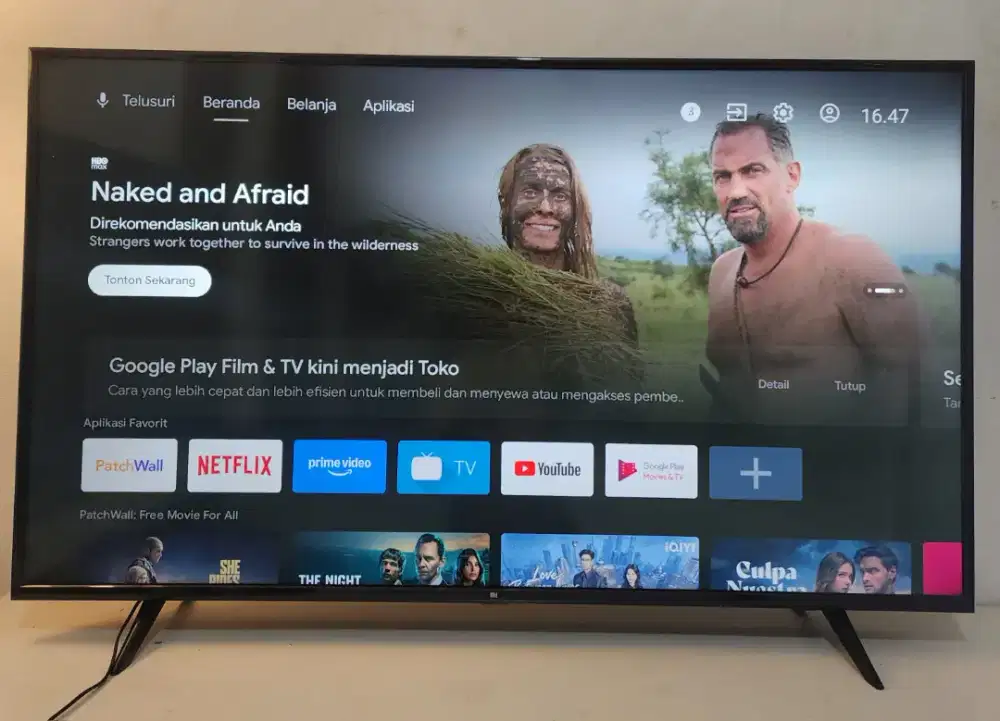 MI Android TV 55 inch , sudah bisa youtube , netflix , layar mantappp