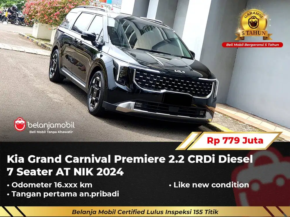 [ GARANSI 5TH ] Kia Grand Carnival Premiere 2.2 7 Seater 2024/2025