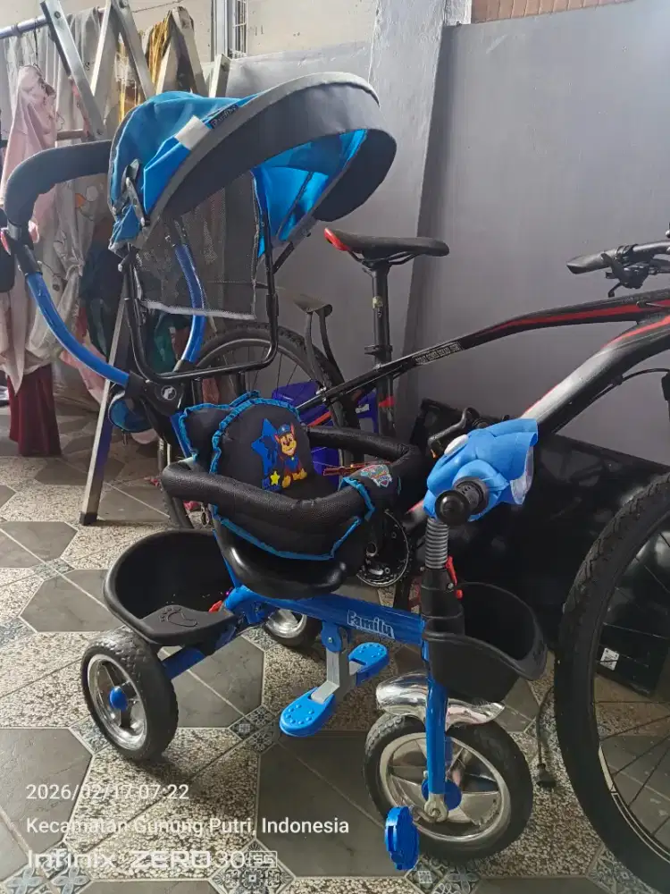 Sepeda anak dan dorongan