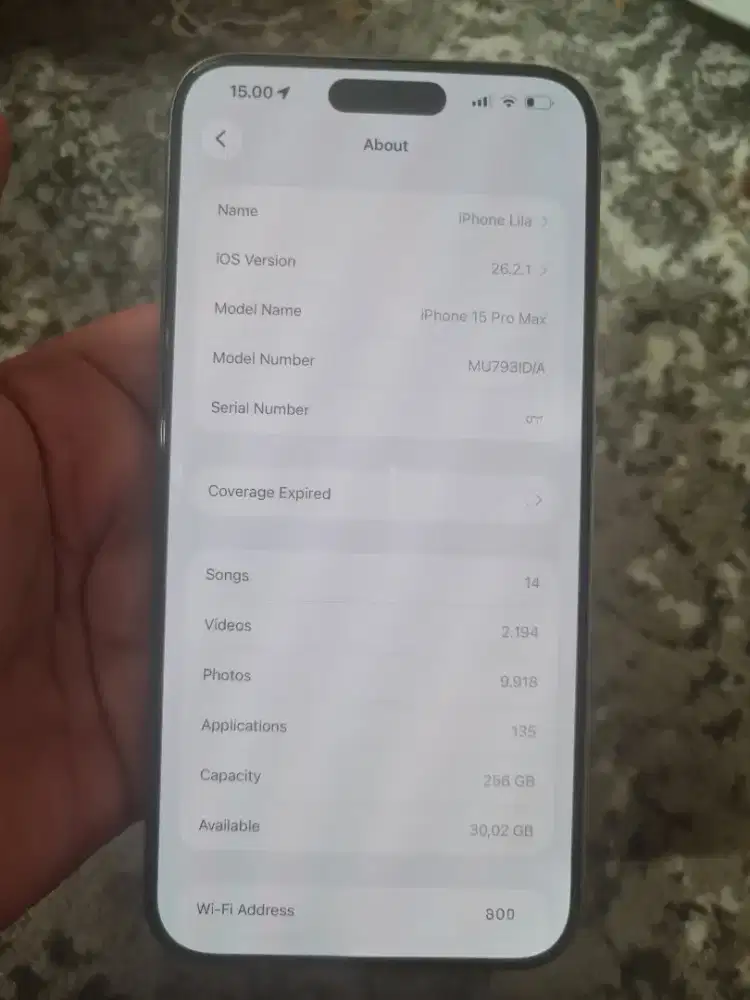 Iphone 15 Promax Digimap 256 GB (Punya pribadi)