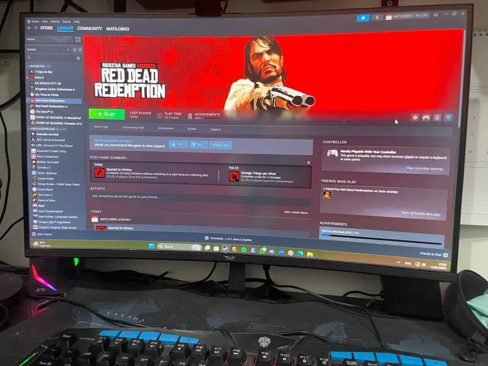 Monitor Gaming 27 165Hz Super Curve - Armageddon XSC27HD