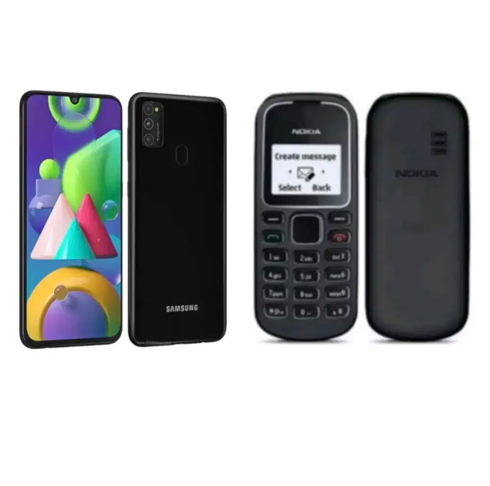 Dijual 2 Unit HP: Samsung M21 4/64 & Nokia 1280 Warna Hitam (Nego)