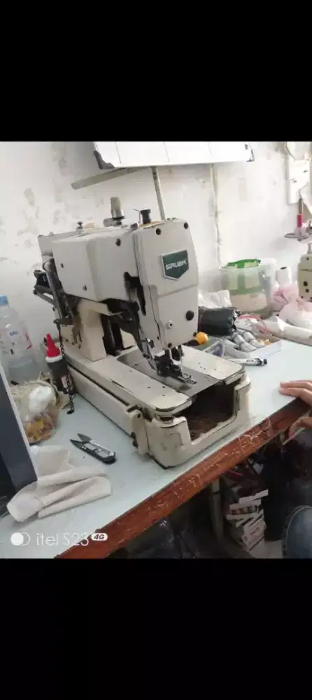 Mesin lobang besar + pasang kancing