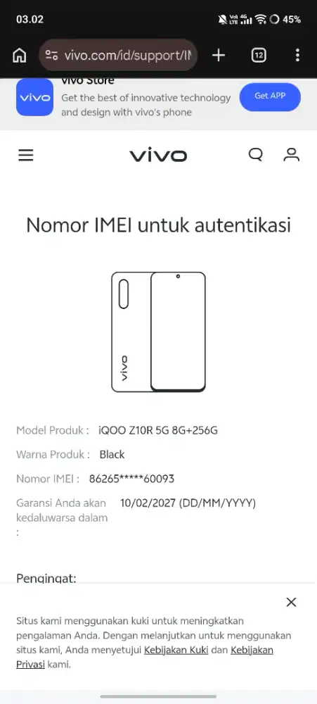 Iqoo z10r cas super cepat