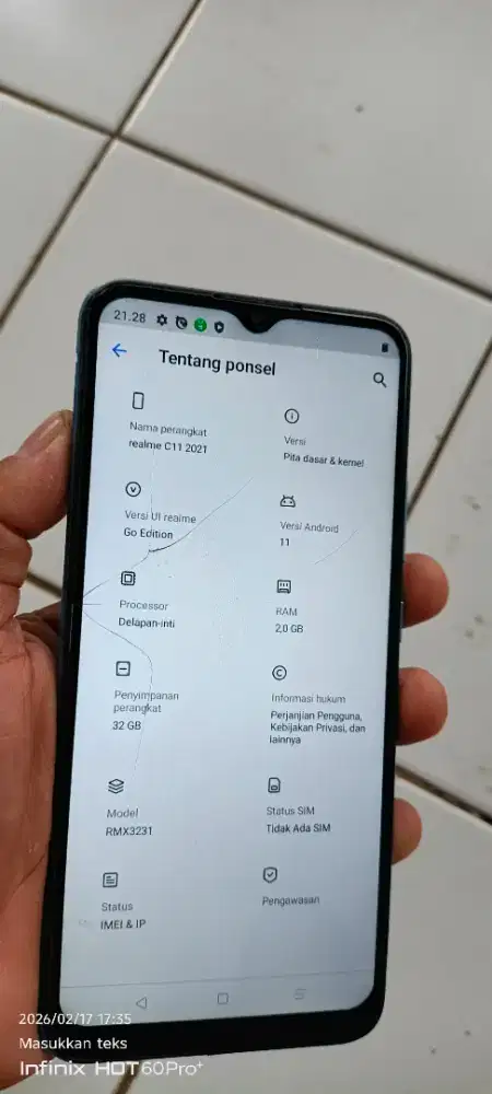 C11.  2/32. Minus retak 2 helai normal smua