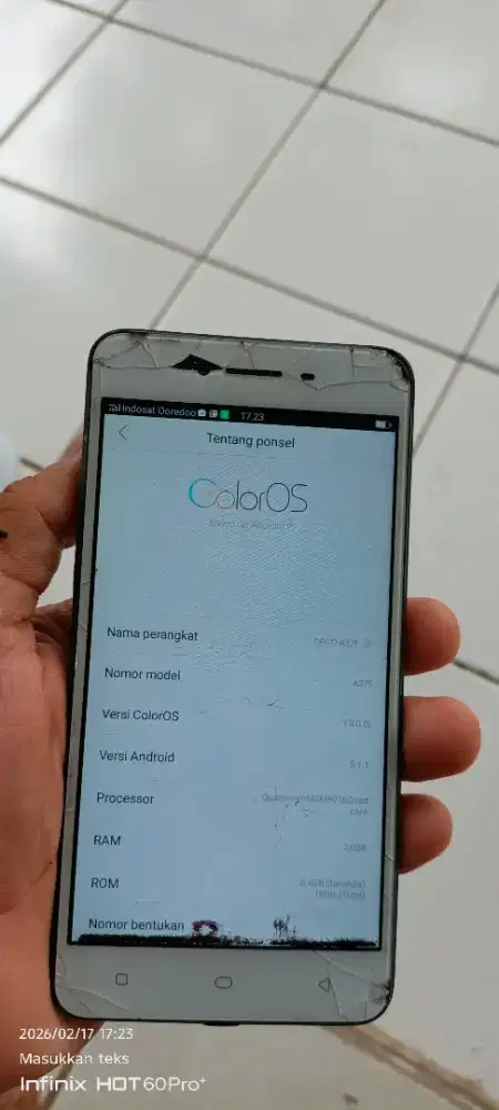 OPO. A37f. 2/16. Minus retak SMA noda hitam normal