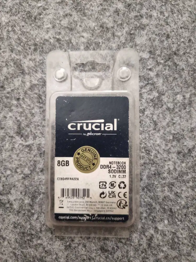 Ram 8GB DDR4 merk Crucial