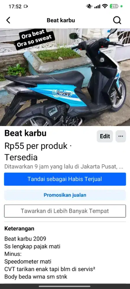 Dijual Beat karbu 2009
