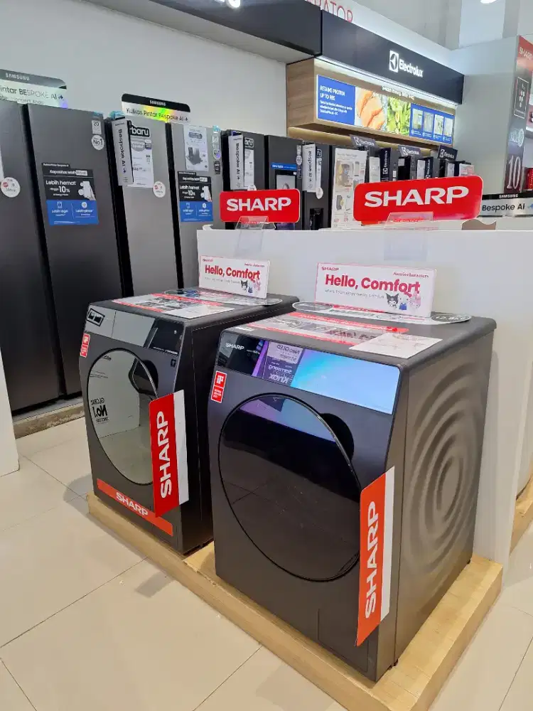 CREDIT MESIN CUCI SHARP 12.5kg bunga hingga 0%