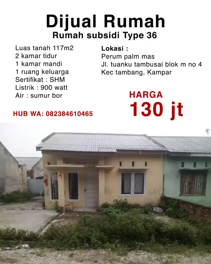 Rumah Subsidi Type 36/117