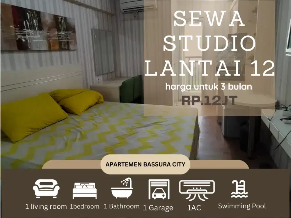 sewa studio full furnis atas mall apartemen bassura city