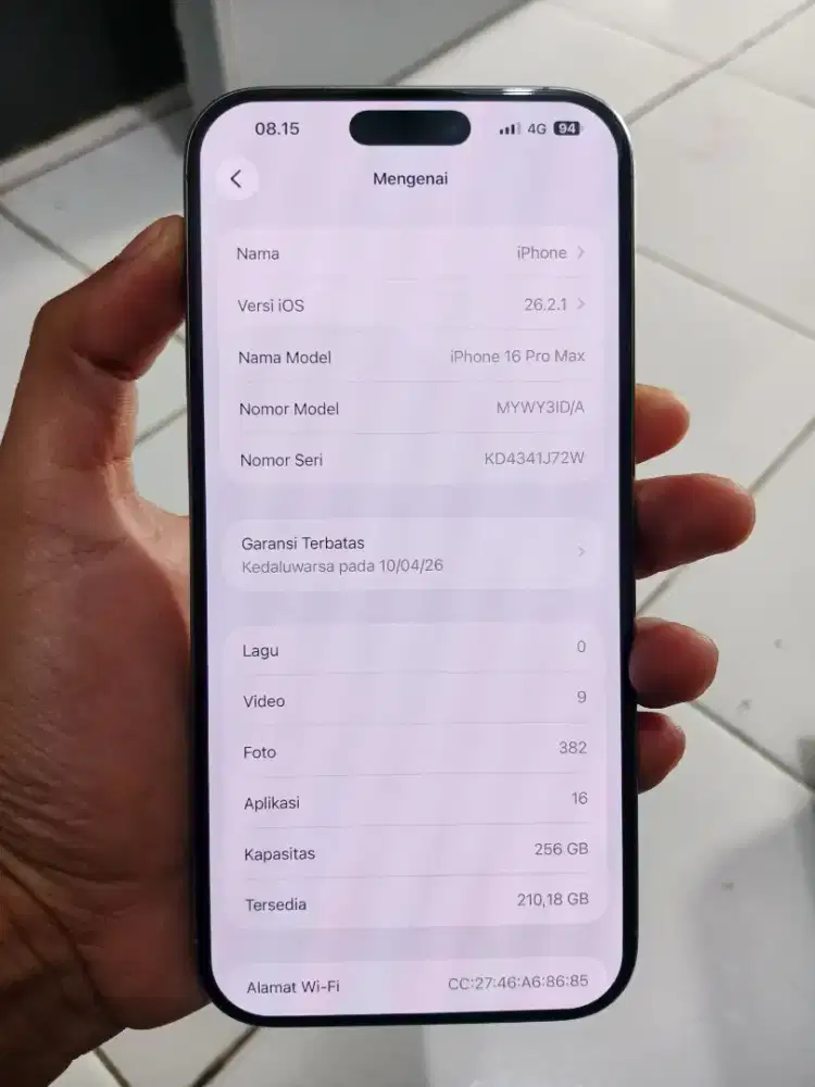 Iphone 16 pro max 256