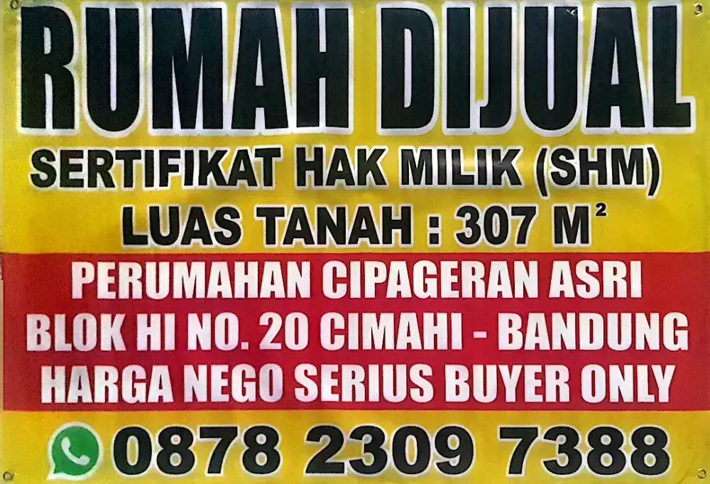 Rumah villa siap huni 307 m² SHM Lokasi strategis