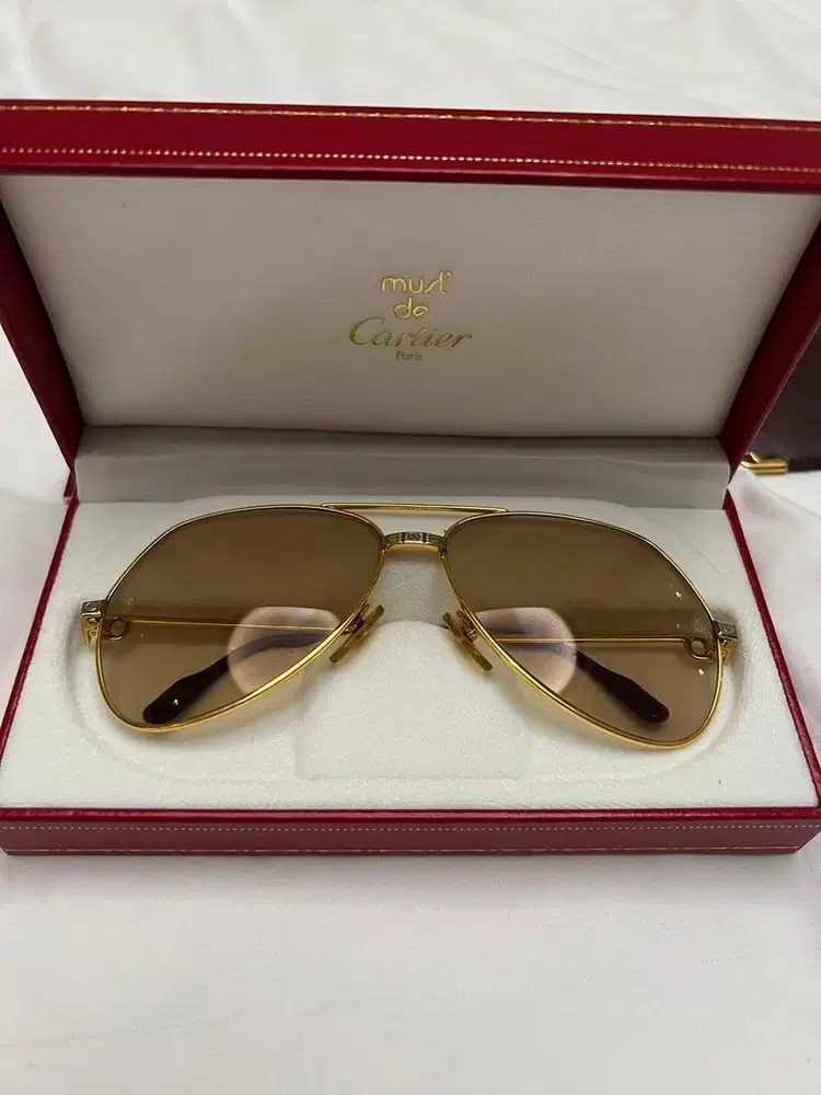 Must de Cartier Vendome sunglasses 22KT gold-plated frame