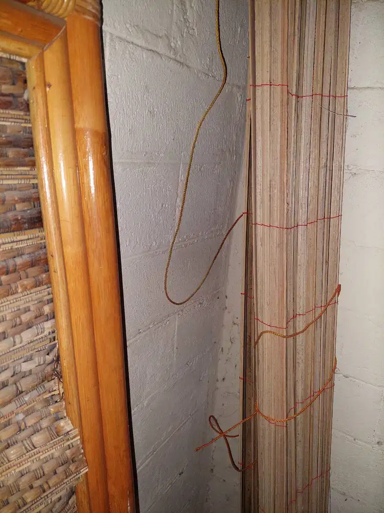 Tirai bambu kerei gulung bahan sawit plepah