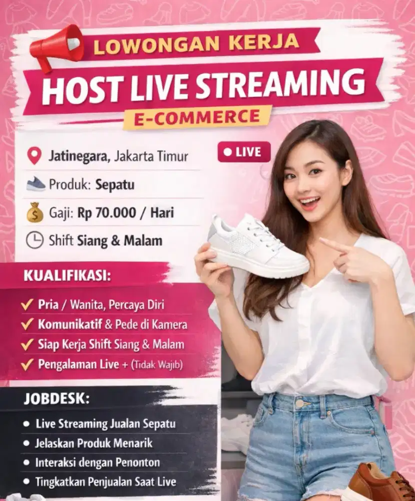 Host live streaming e-commerce shopee tiktok