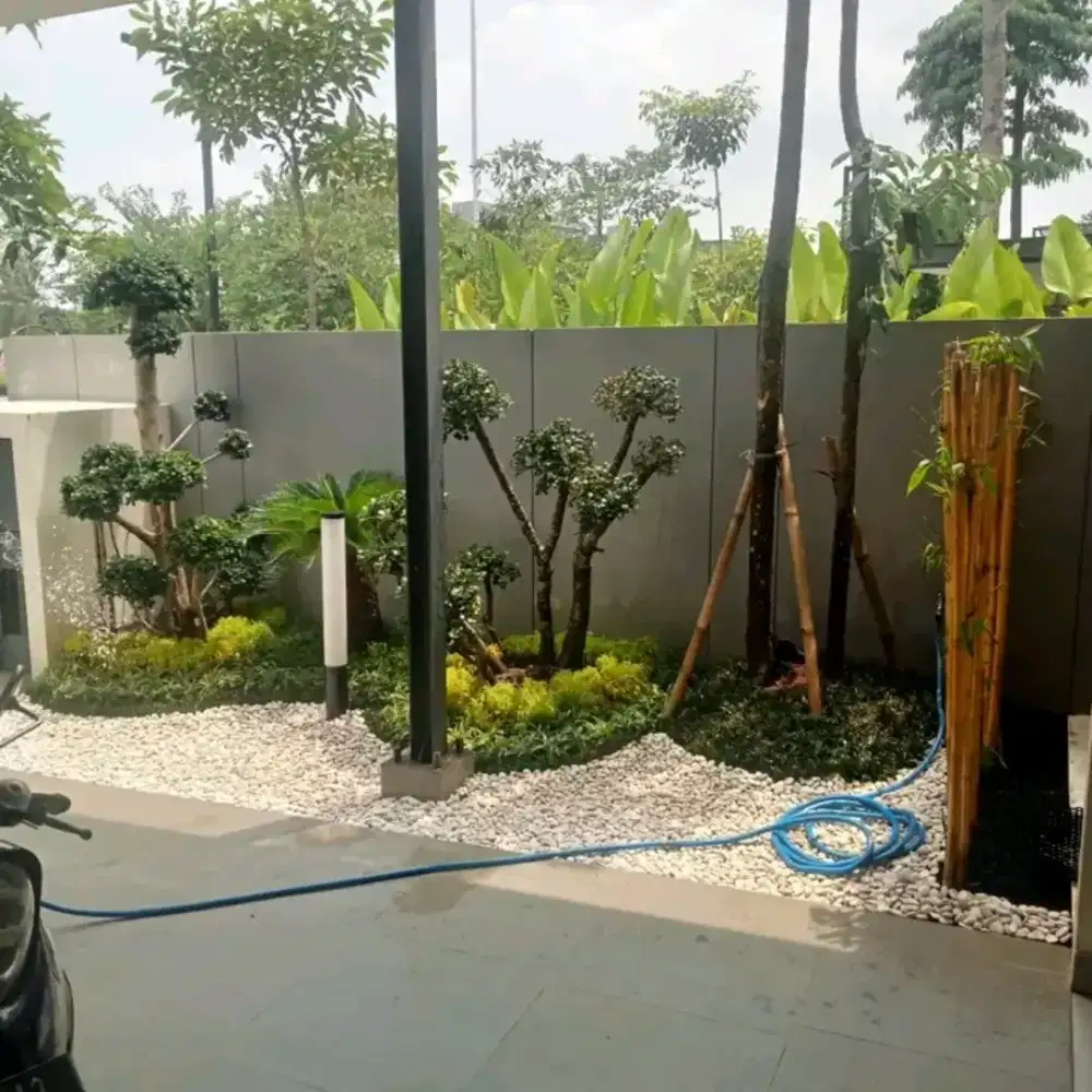 Jasa pembuatan taman kering dan pohon mini