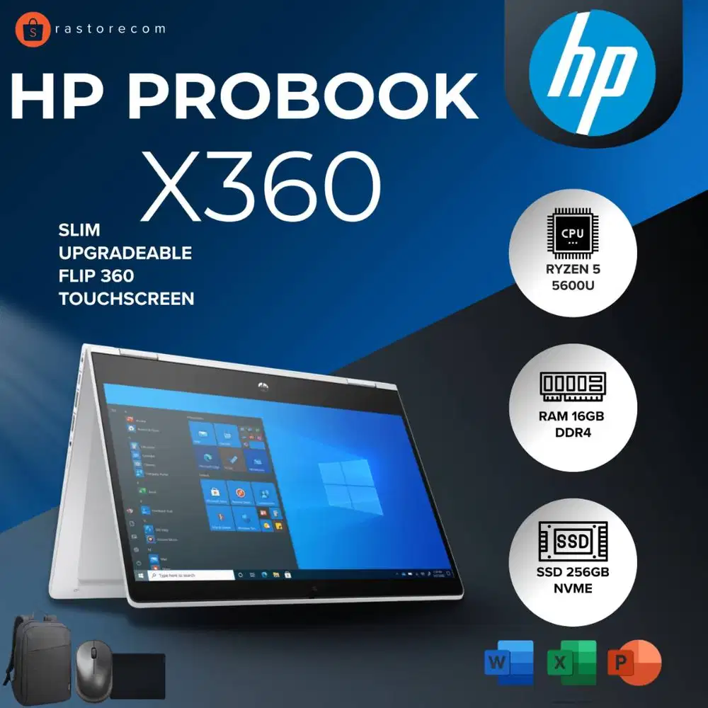 HP ProBook 435 G8 X360 Flip Touchscreen - Ryzen 5 5600U RAM 16GB MULUS