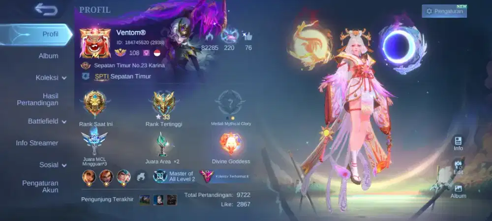 Jual Akun Mobile legend (ML) KOLEKTOR TERHORMAT 2